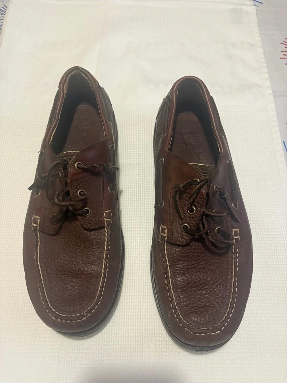 MENS LL BEAN HAND SEWN BROWN LOAFER OXFORD SHOES